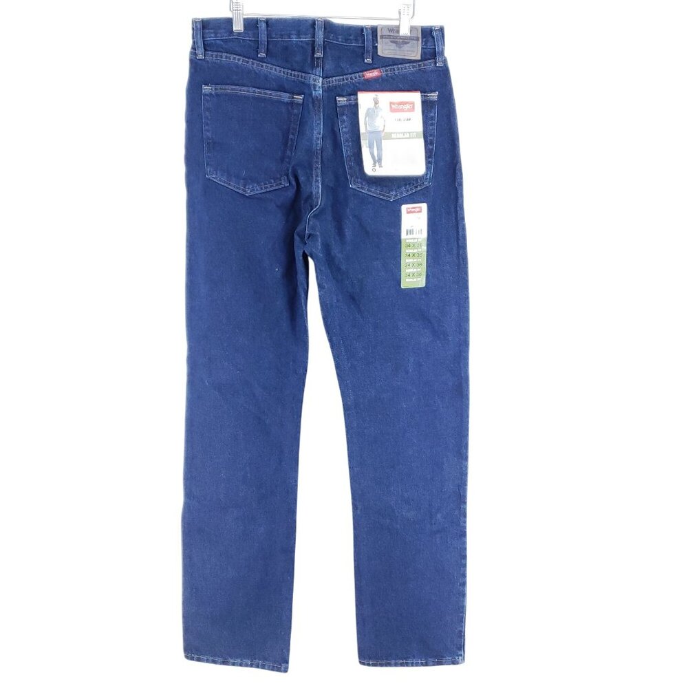 Wrangler Regular Fit Straight Leg Jeans Men's Sz 34/36 Dark Wash